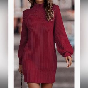 Mock Neck Sweater Dress